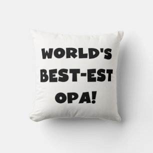World's Best Opa Black Text T-shirts and Gifts Cushion
