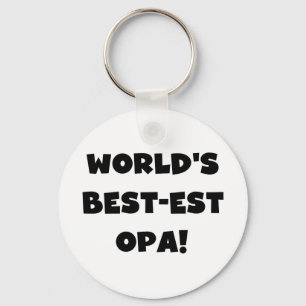 World's Best Opa Black Text T-shirts and Gifts Key Ring