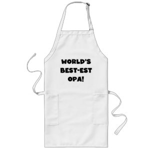World's Best Opa Black Text T-shirts and Gifts Long Apron