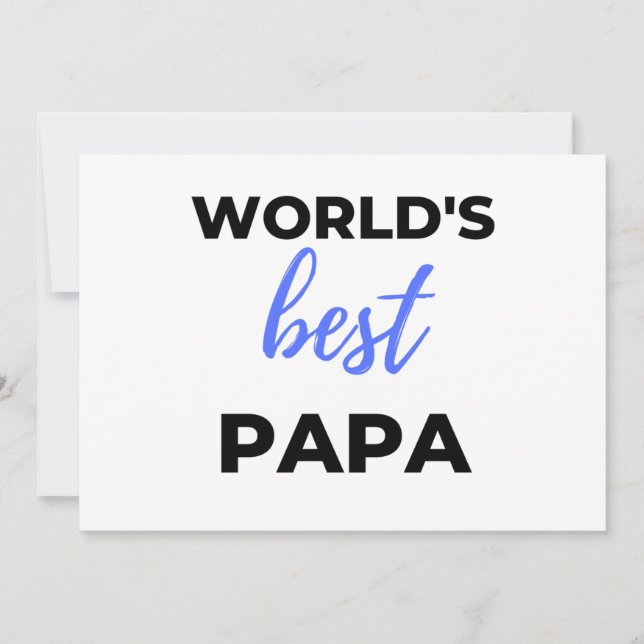 World's Best Papa bl Holiday Card (Front)