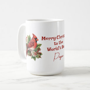 World's Best Papa Christmas Red Cardinal  Coffee Mug
