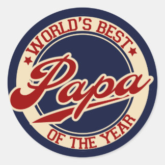 World's Best Papa Classic Round Sticker