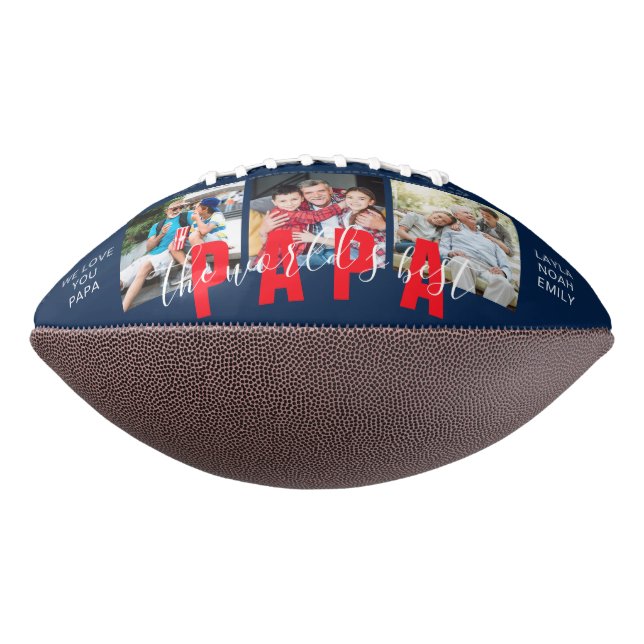 WORLD'S BEST PAPA Custom Photo Personalised Football (Rotated 270)