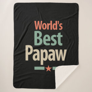 World's Best Papaw Father Gift Sherpa Blanket