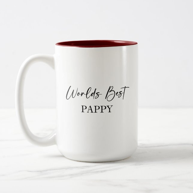 World's Best Pappy & Most Loved Personalised Mug (Left)