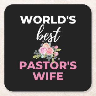 World's Best Pastor's Wife Square Paper Coaster
