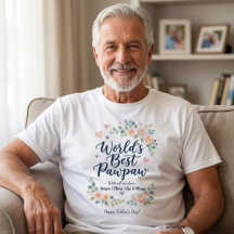 World's Best Pawpaw Custom Grandkids Names Floral 