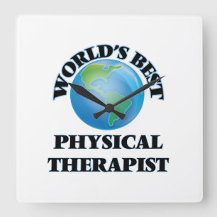 World's Best Physical Therapist Square Wall Clock