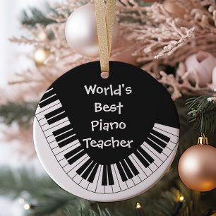 World's Best Piano Teacher Ornament   Customisable