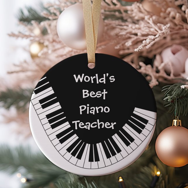 World's Best Piano Teacher Ornament | Customisable (Creator Uploaded)