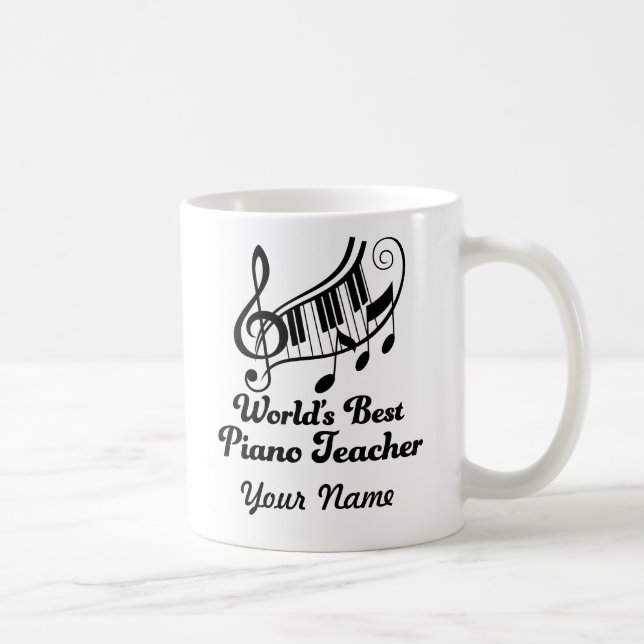 Worlds Best Piano Teacher Personalised Coffee Mug (Right)