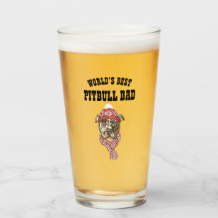 Worlds Best PITBULL DAD Mug - Fun Dog Father Gift Glass