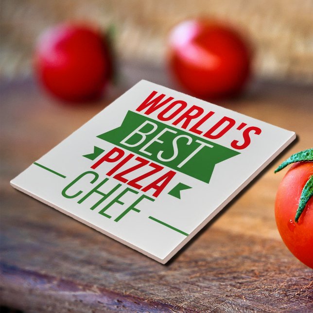 World's Best Pizza  Chef   -  red white green Tile (Creator Uploaded)