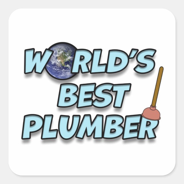 World's best Plumber Square Sticker (Front)