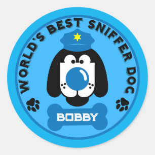 World's Best Police Sniffer Dog Classic Round Sticker