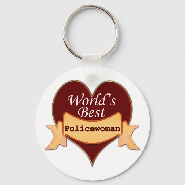 World's Best Policewoman Key Ring (Front)