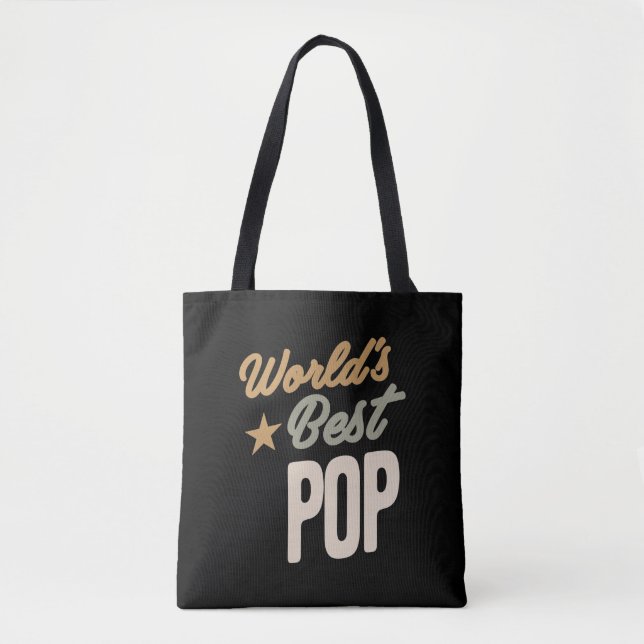 World's Best Pop - Father and Grandpa Gifts Tote Bag (Front)