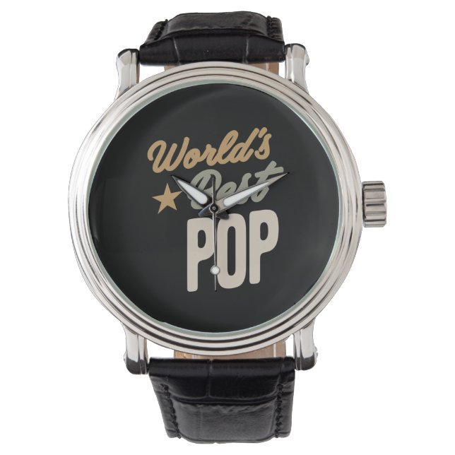 World's Best Pop - Father and Grandpa Gifts Watch (Front)