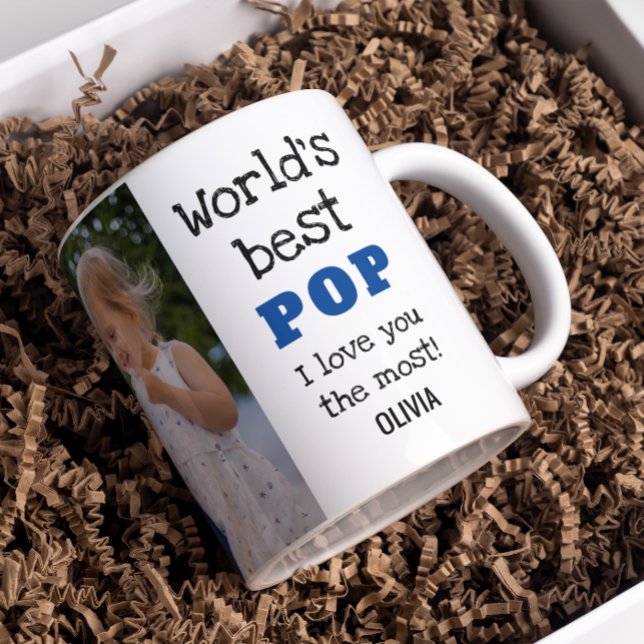 World's Best Pop Love You Most Grandkid Photo     Coffee Mug (Creator Uploaded)