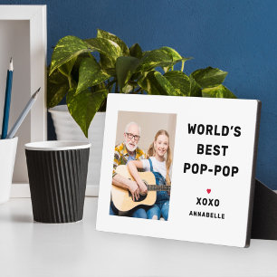 World's Best Pop Pop Personalised Photo Plaque
