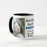World's Best Poppy Love You Most 2 Photo  Mug<br><div class="desc">Express how much you love your grandpa with affection.A photo mug with grandfather and grandkid pictures will fill his heart with happiness.</div>