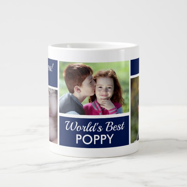 World's Best Poppy Photo Collage Giant Coffee Mug (Front)