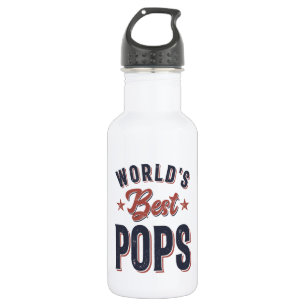 World's Best Pops   Father Grandpa Gift 532 Ml Water Bottle