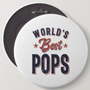 World's Best Pops Father Grandpa Gift 6 Cm Round Badge