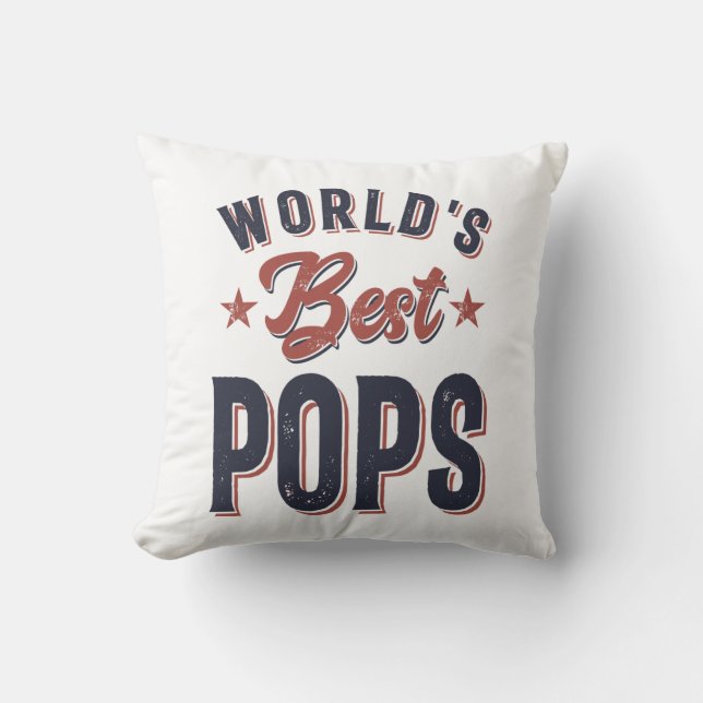 World's Best Pops | Father Grandpa Gift Cushion (Front)