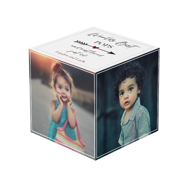 World's Best Pops & Most Loved Photo Gift Cube (Front Angled)