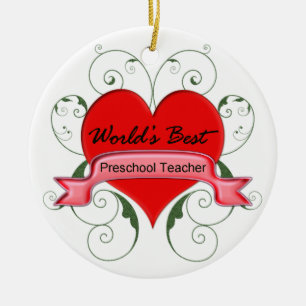 World's Best Preschool Teacher Ceramic Tree Decoration