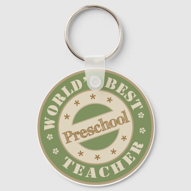 Worlds Best Preschool Teacher Key Ring (Front)