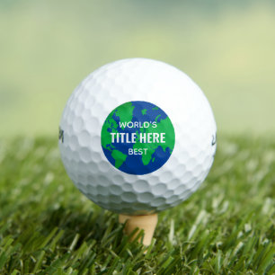 World's Best Professional Job Title World Globe Golf Balls