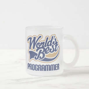 Worlds Best Programmer Frosted Glass Coffee Mug