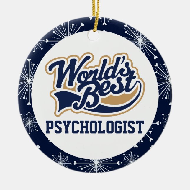 Worlds Best Psychologist Gift Ceramic Tree Decoration (Front)