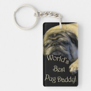 World's Best Pug Daddy Key Ring