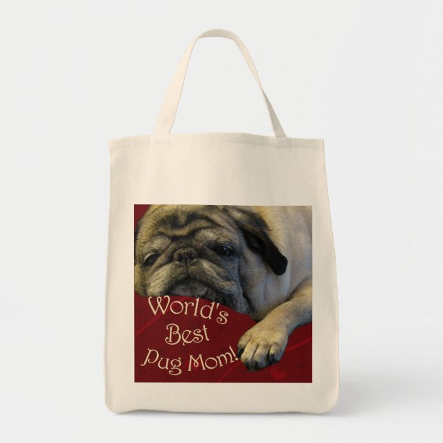 World's Best Pug Mum Tote Bag (Front)