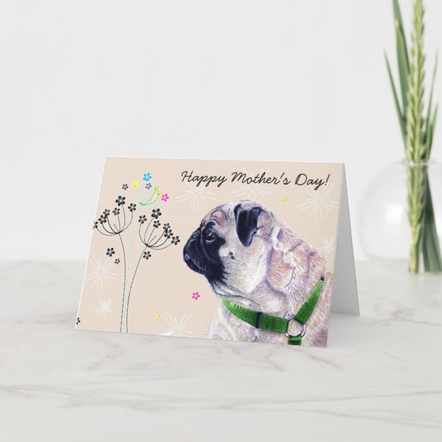 World's Best Pug Mummy! Mother's Day Card (Front)