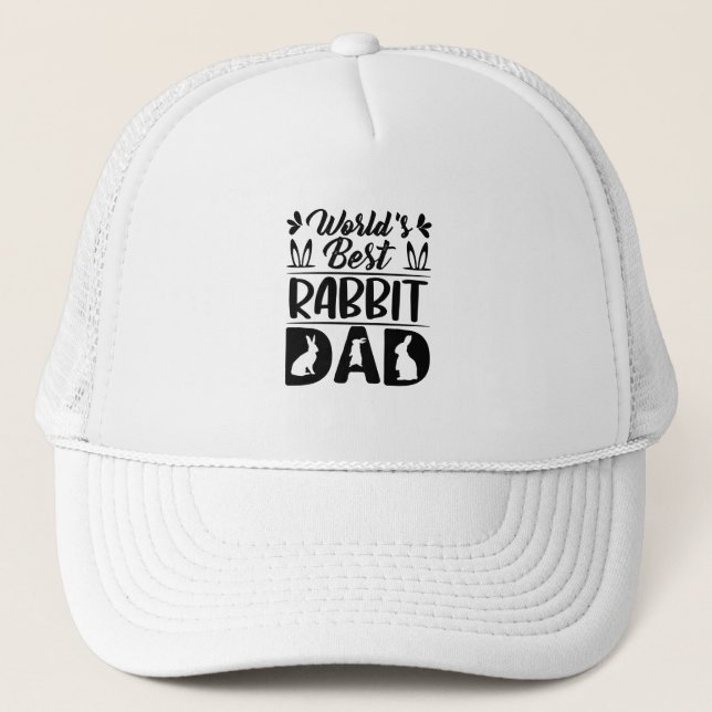 World's Best Rabbit Dad-Daughter-Mum-Funny Trucker Hat (Front)