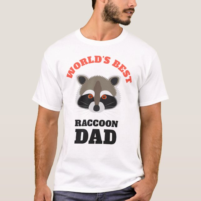 World's Best Racoon Dad Funny T-Shirt (Front)