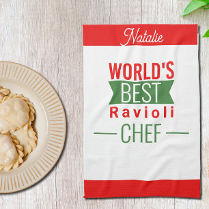 World's Best  Ravioli Chef   -  personalised Tea Towel