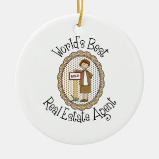 World's Best Real Estate Agent Tees and Gifts Ceramic Tree Decoration
