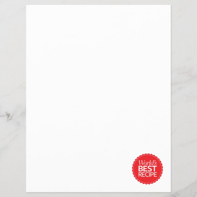World's Best Recipe Flyer (Front)
