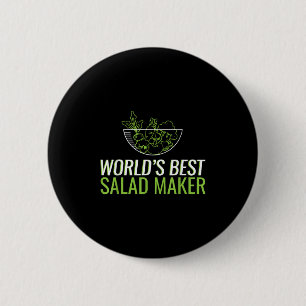 Worlds Best Salad Maker , For Your Favourite Vegan 6 Cm Round Badge