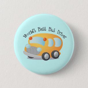 World's Best School Bus Driver Gift 6 Cm Round Badge