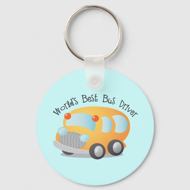 World's Best School Bus Driver Gift Key Ring (Front)