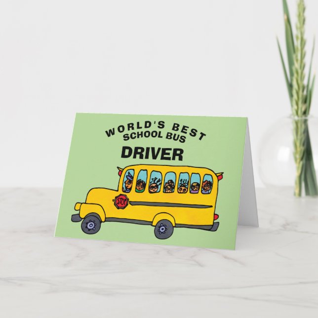 World's Best School Bus Driver Thank You Card (Front)