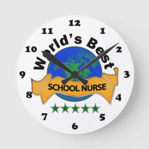 World's Best School Nurse Round Clock