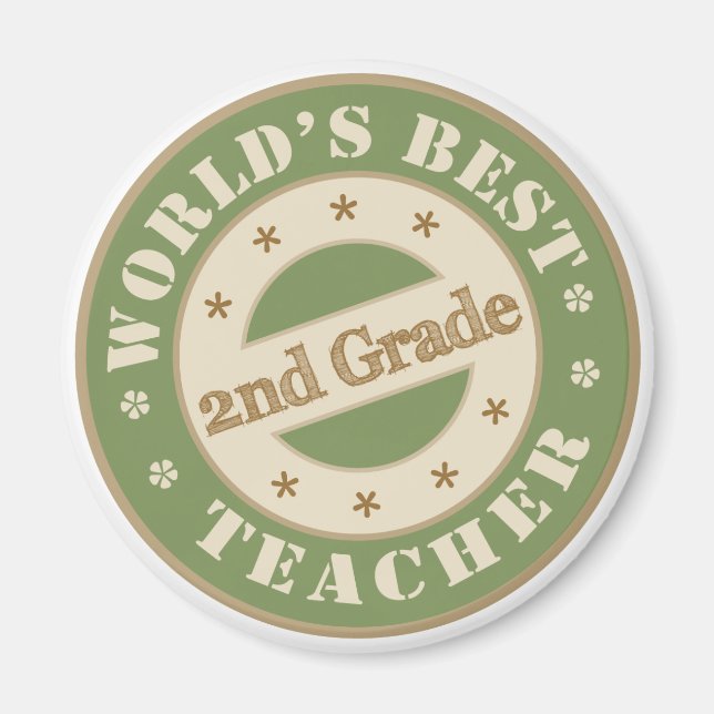 Worlds Best Second Grade Teacher Magnet (Front)