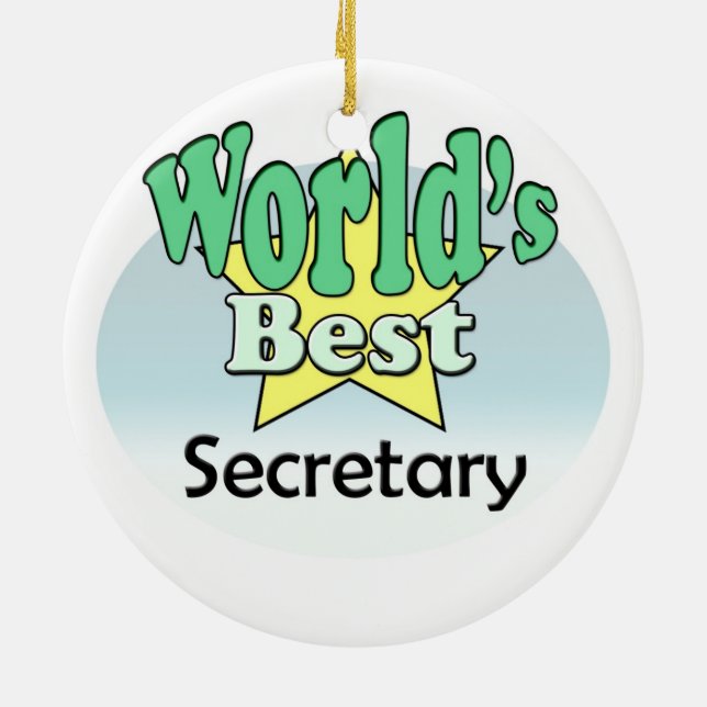 World's best Secretary Ceramic Tree Decoration (Back)